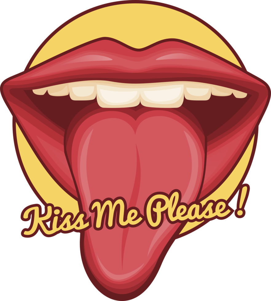 Kiss Me Please, Love Typography Quote Design for T-Shirt, Mug, Poster or Other Merchandise. png