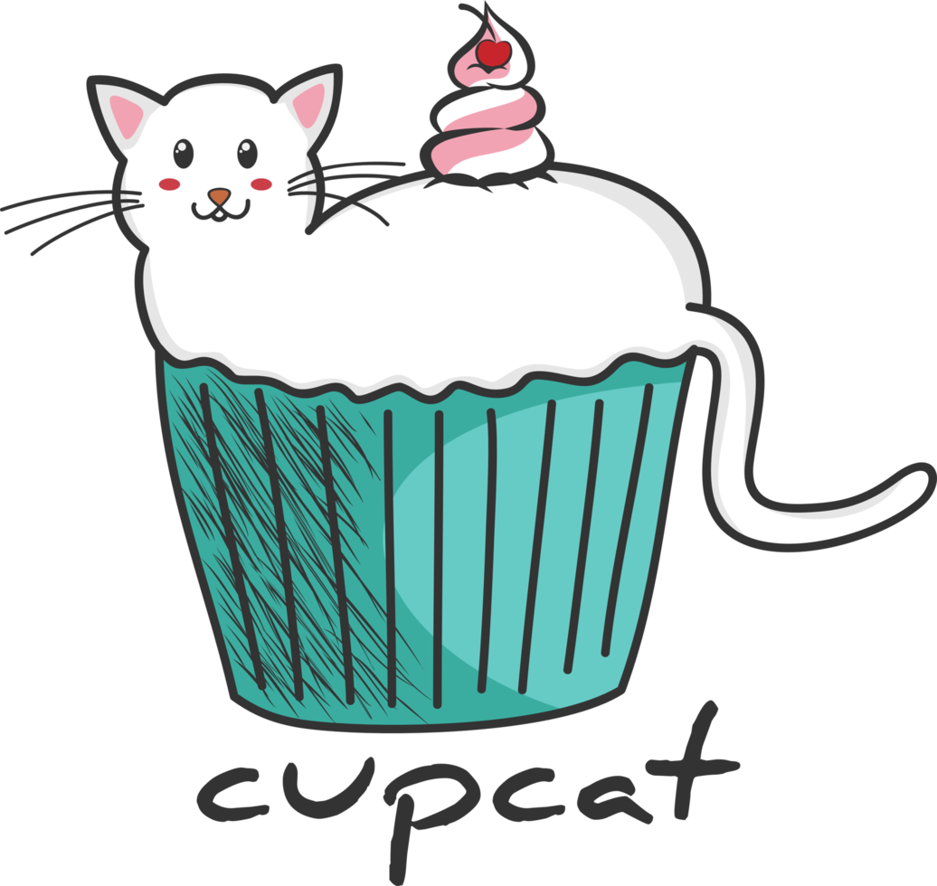 CupCat, Funny Typography Quote Design for T-Shirt, Mug, Poster or Other Merchandise. png