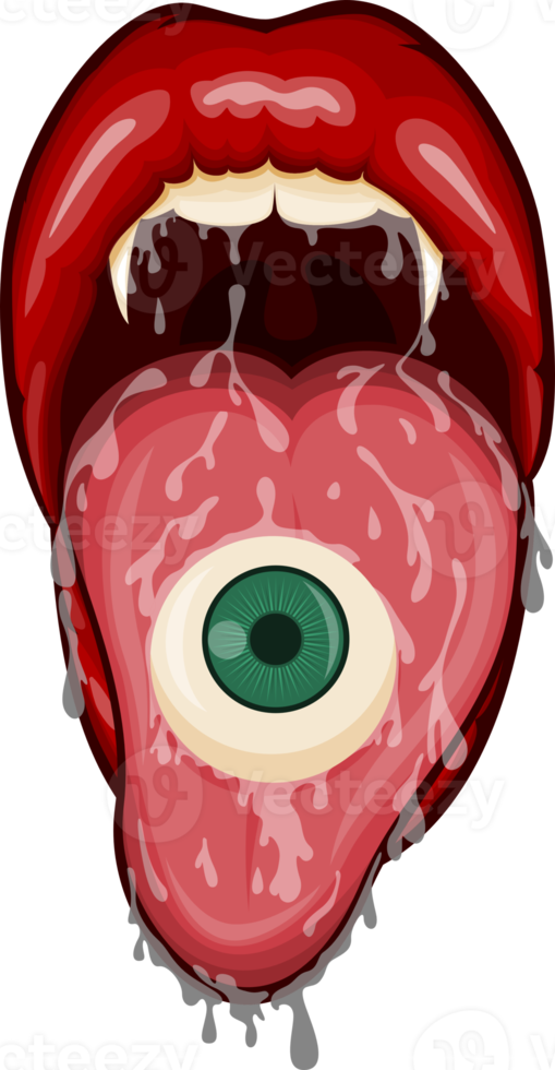 oog bal, schedel en zombie typografie citaat ontwerp voor t-shirt, mok, poster of andere handelswaar. png