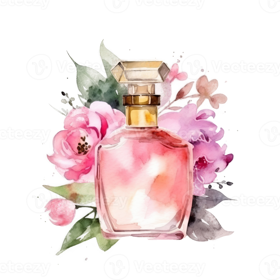 Watercolor perfume isolated png