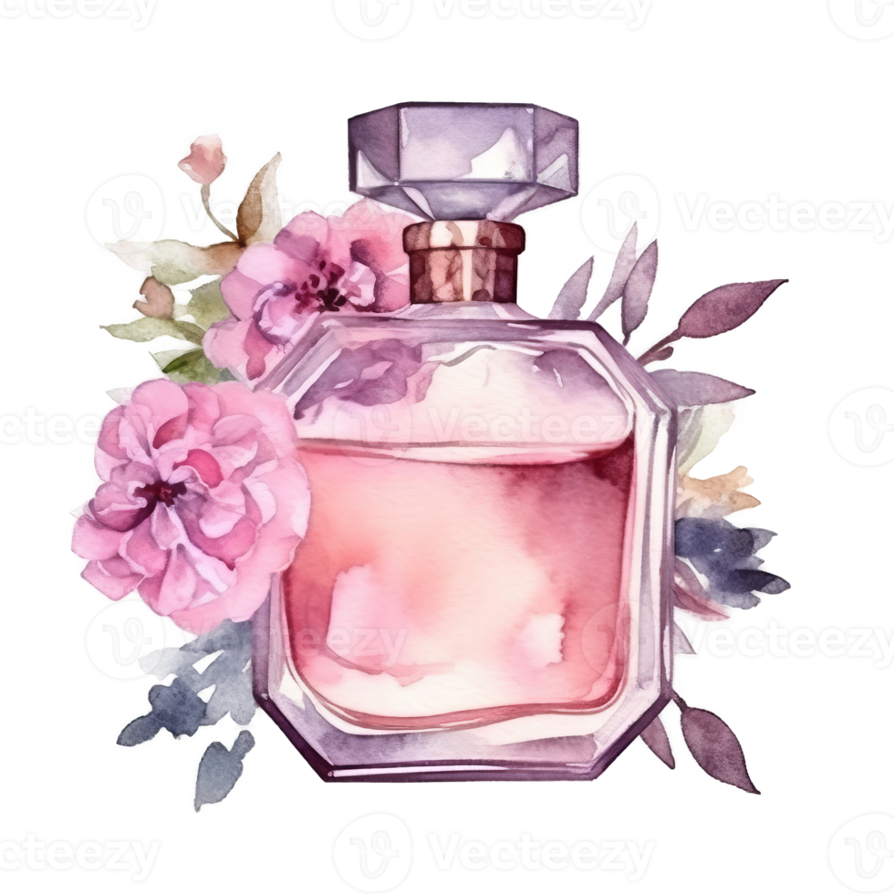 Watercolor perfume isolated png