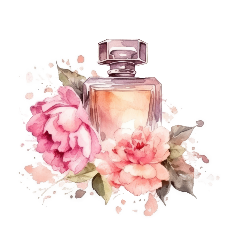 Watercolor perfume isolated png