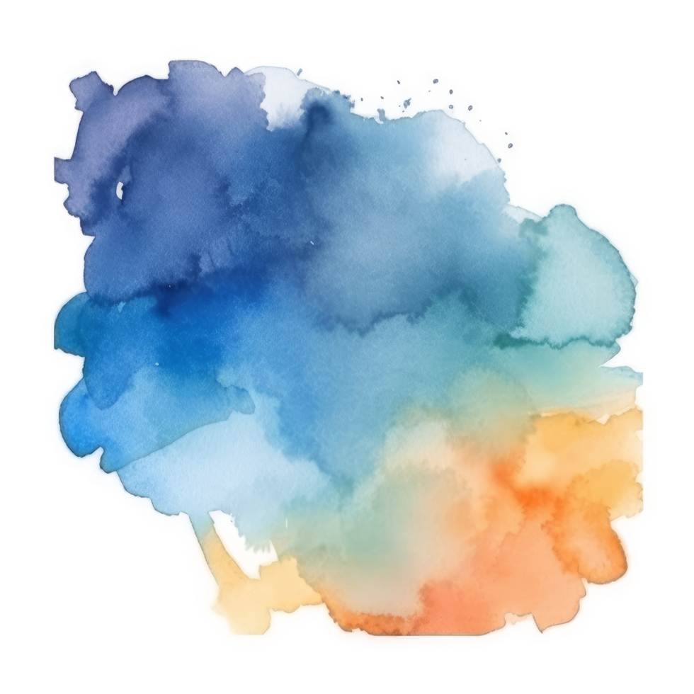 Abstract watercolor paint splash. png