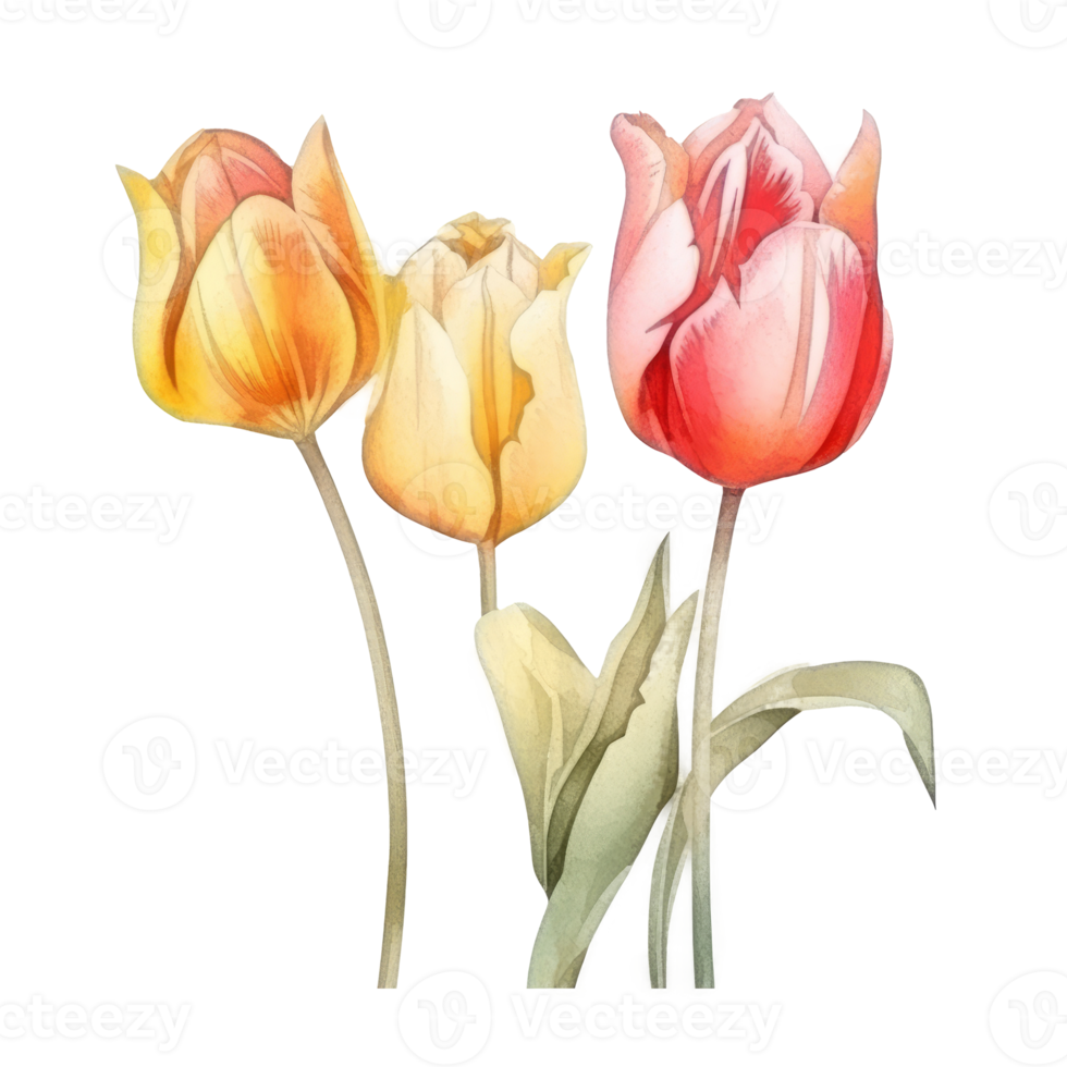 acuarela tulipán flor. png