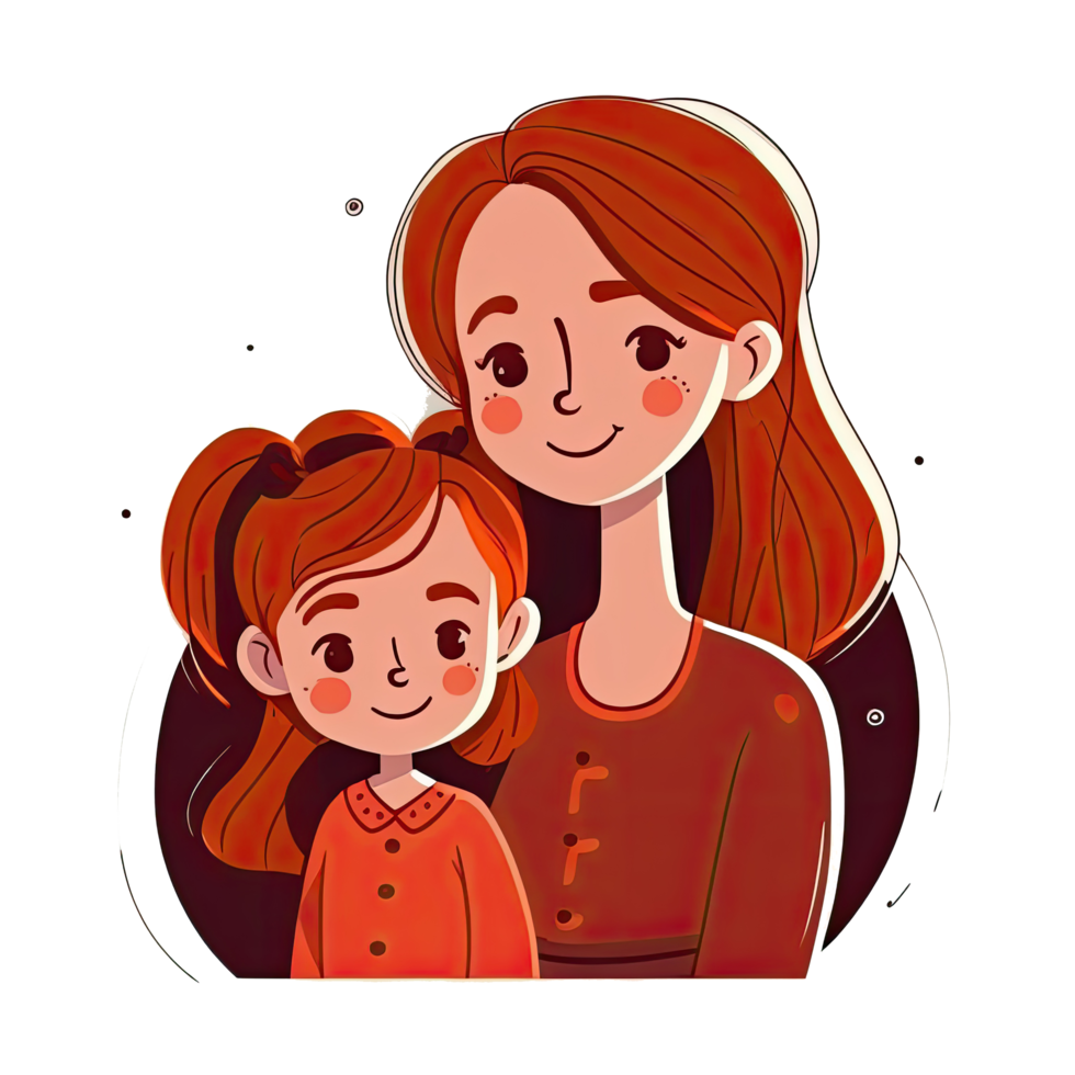 Mother and Daughter Cartoon png