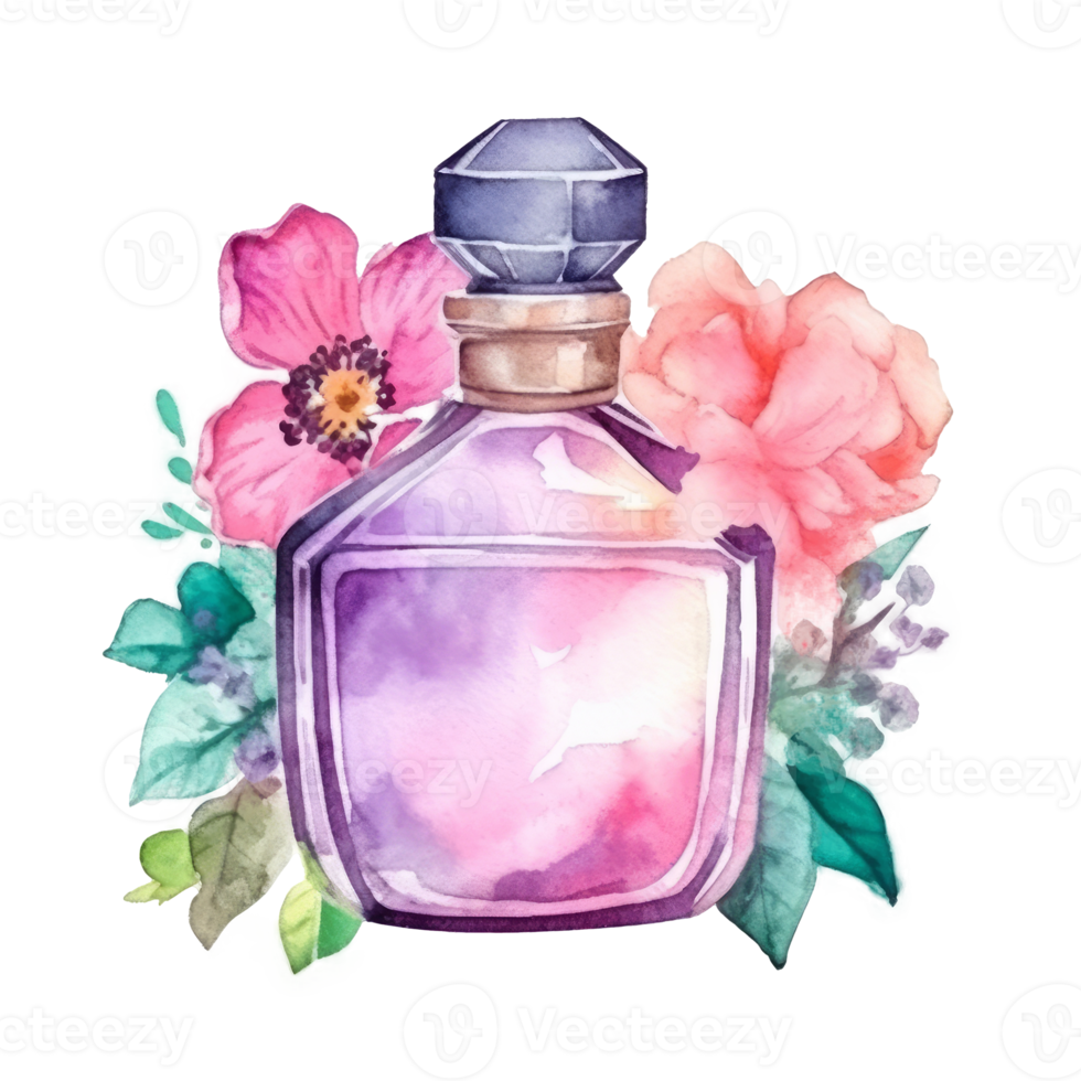 Watercolor perfume isolated png