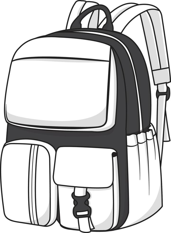 School Bag Vector White Black