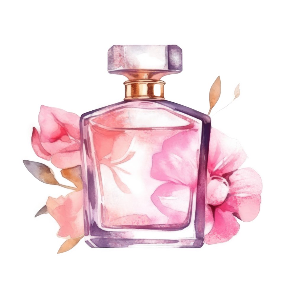 Watercolor perfume isolated png