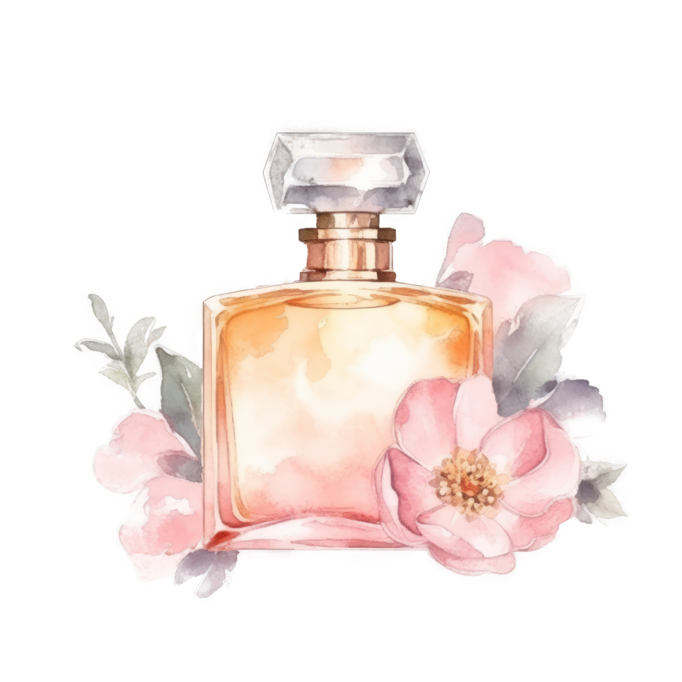 Watercolor perfume isolated png