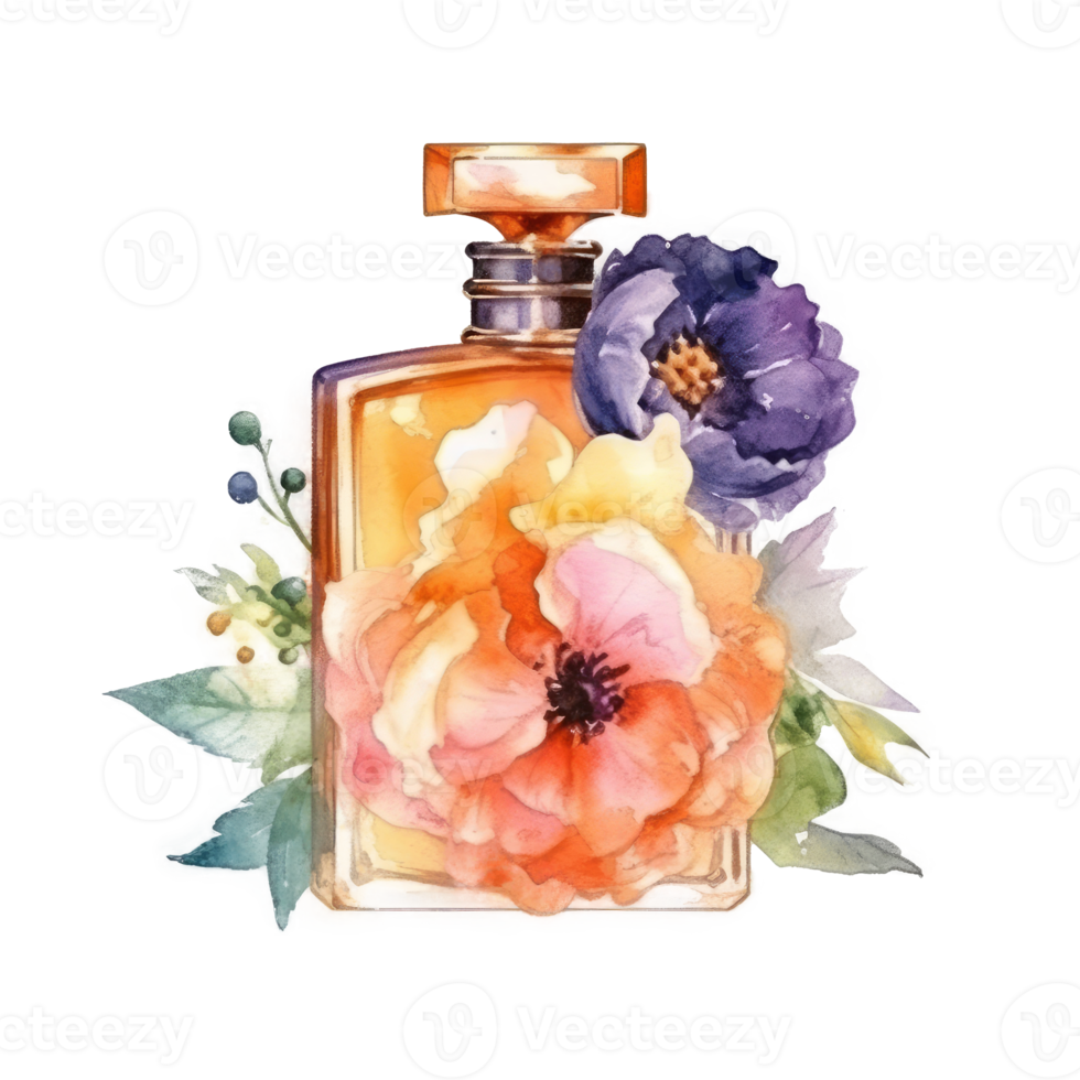 Watercolor perfume isolated png