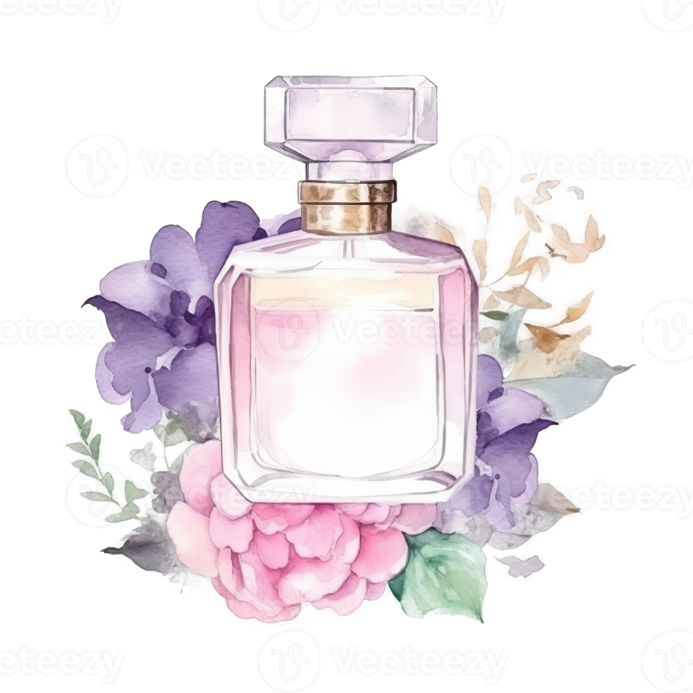 Watercolor perfume isolated png