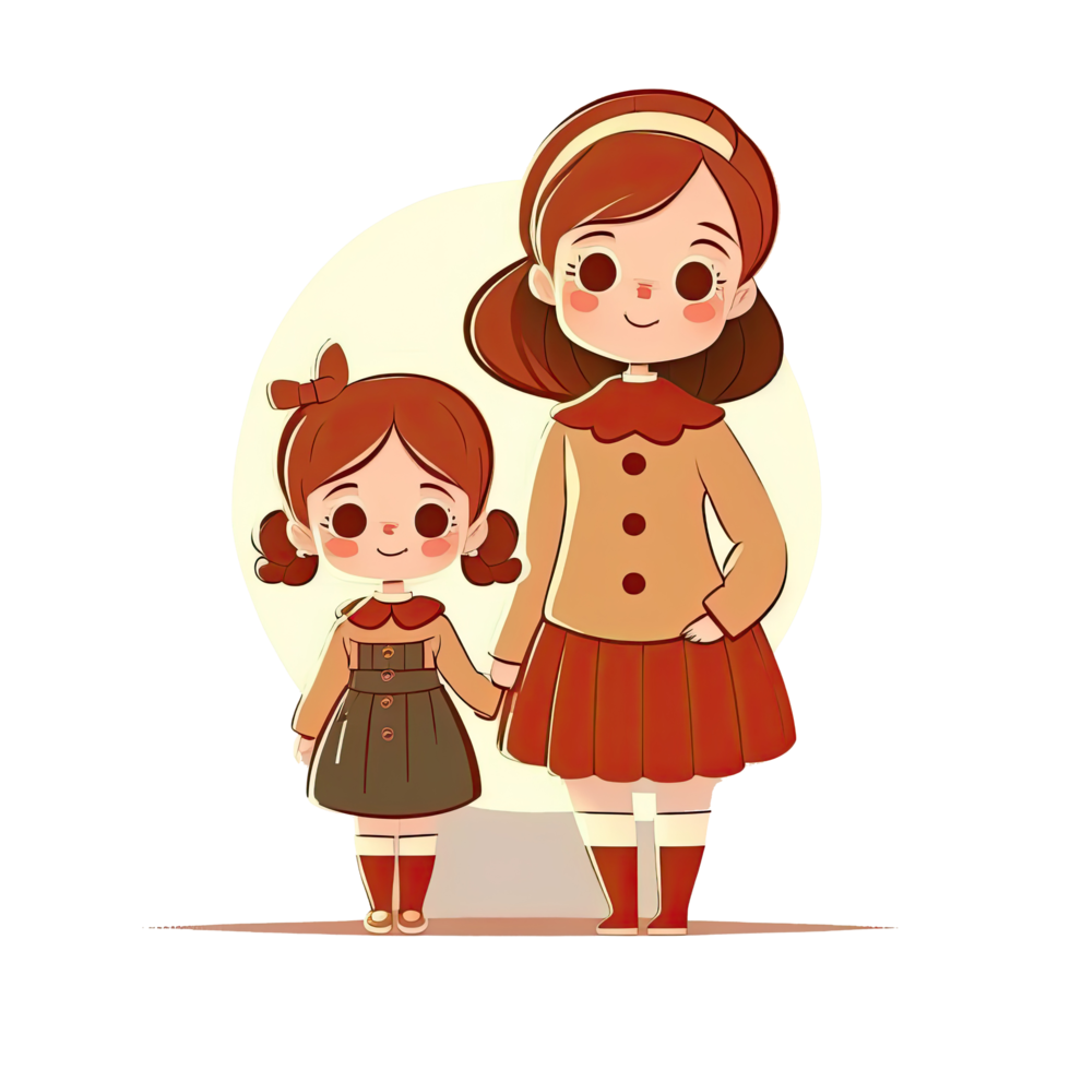 Mother and Daughter Cartoon png