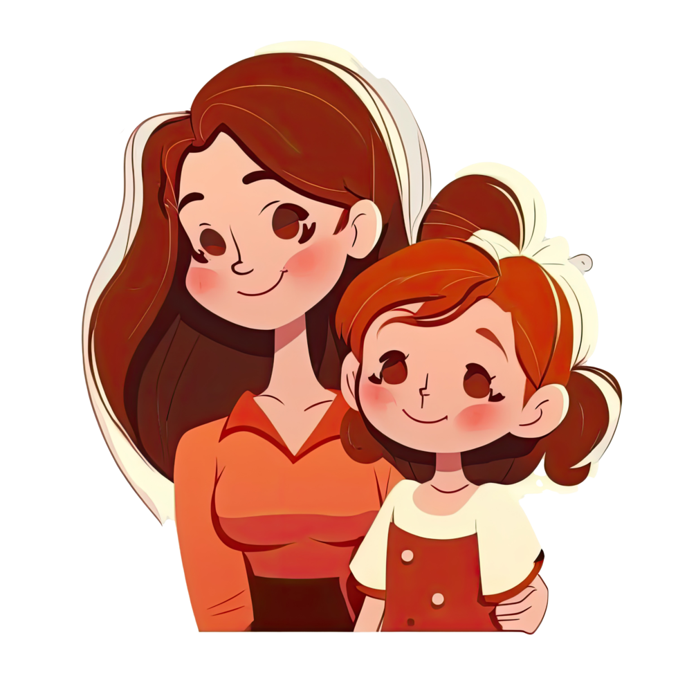 Mother and Daughter Cartoon png