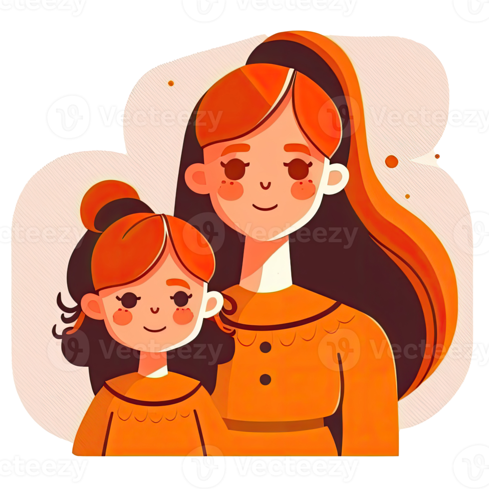 Mother and Daughter Cartoon png