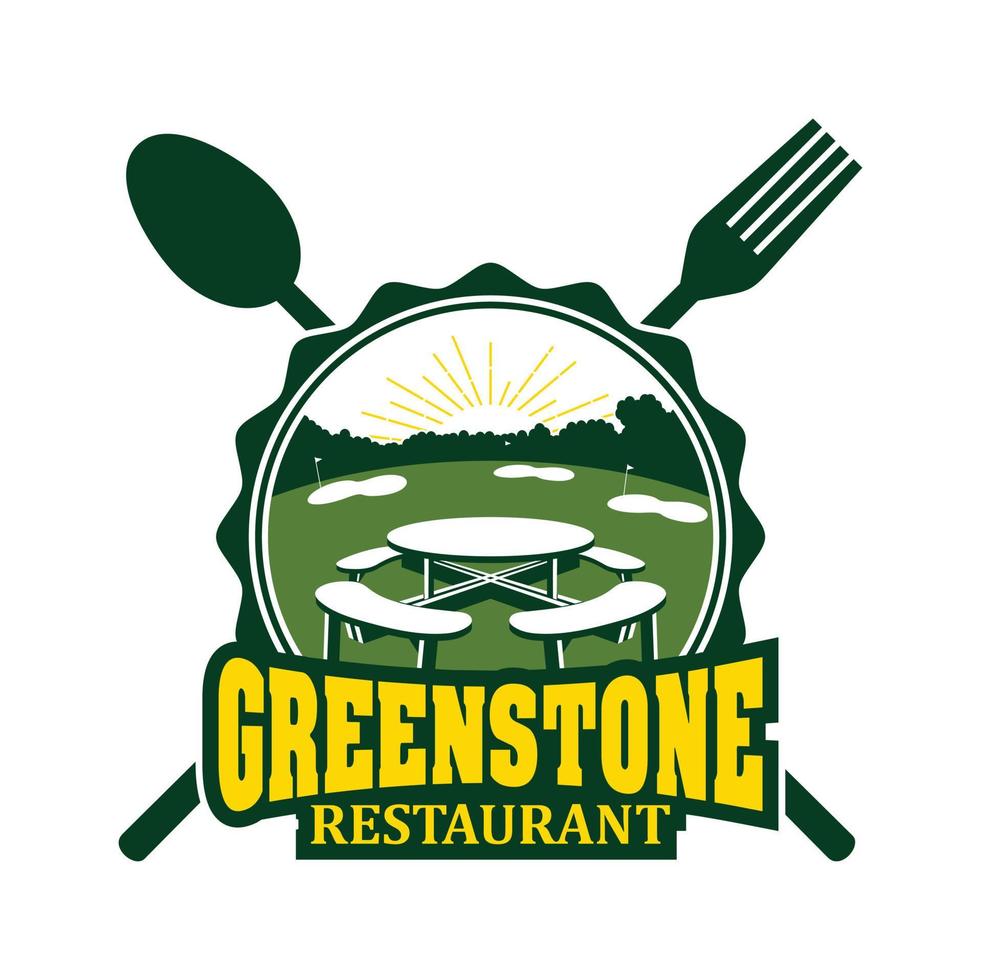 Greenstone restaurant logo illustration vector