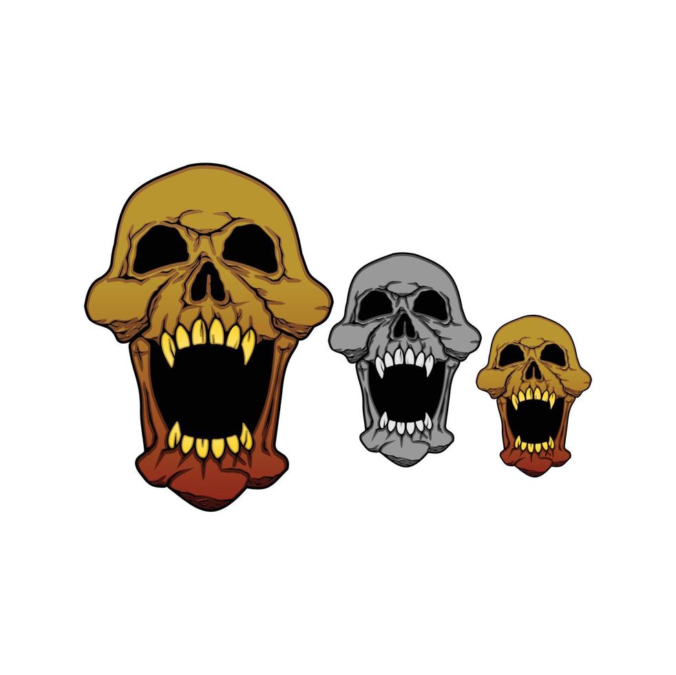 Old skull tatto illustration vector
