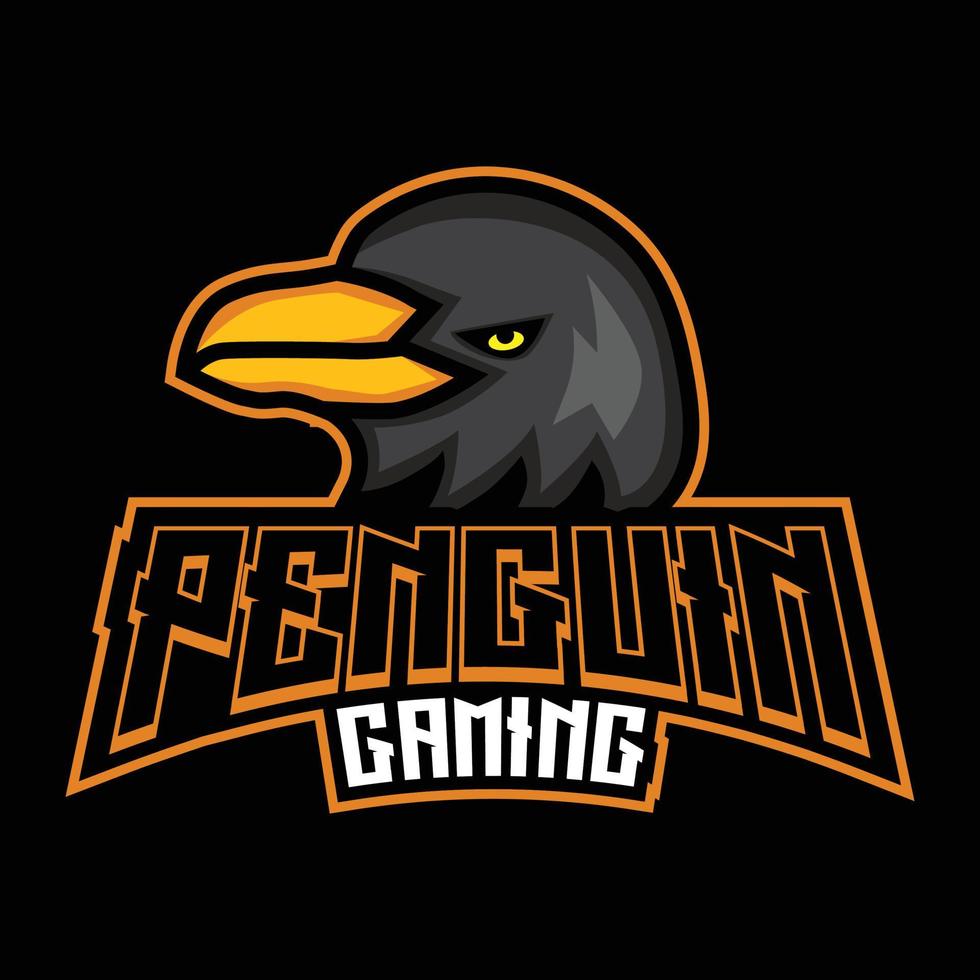 pingüino juego de azar logo vector plantilla, esports logo, fauna silvestre, animales