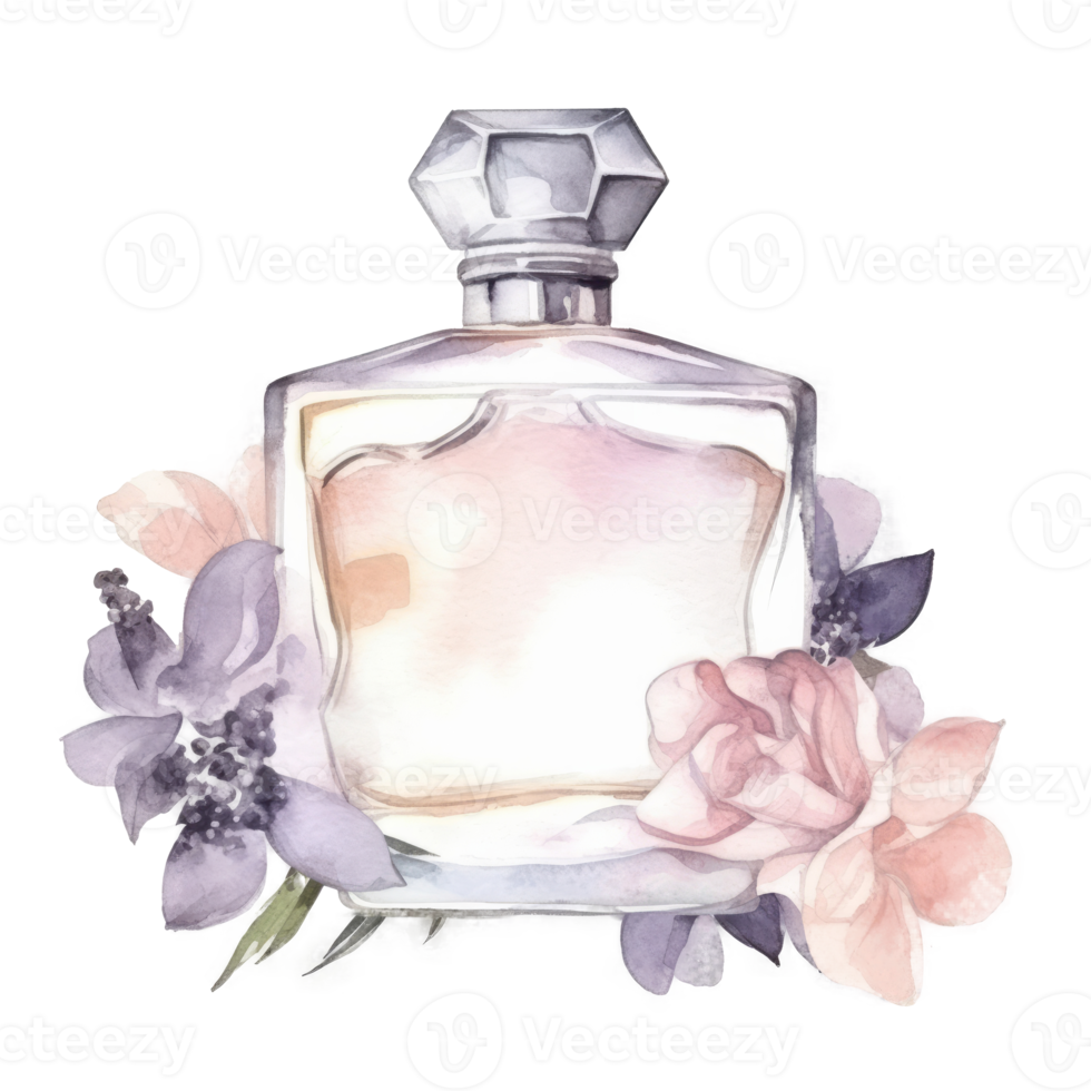 Watercolor perfume isolated png