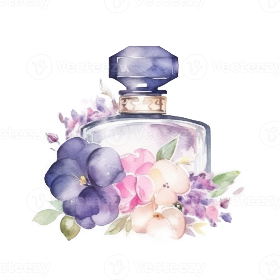 Watercolor perfume isolated png