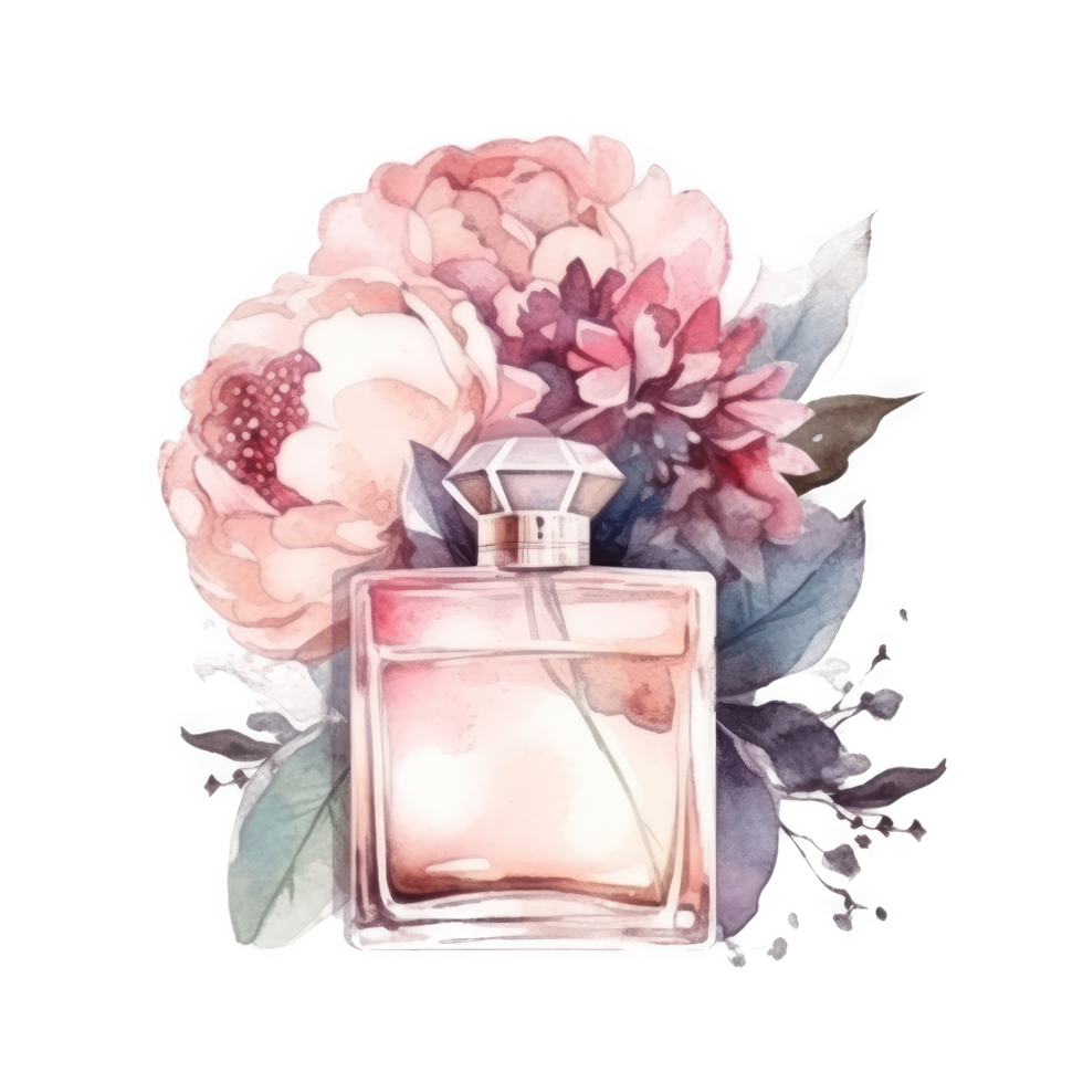 aguarela perfume isolado png