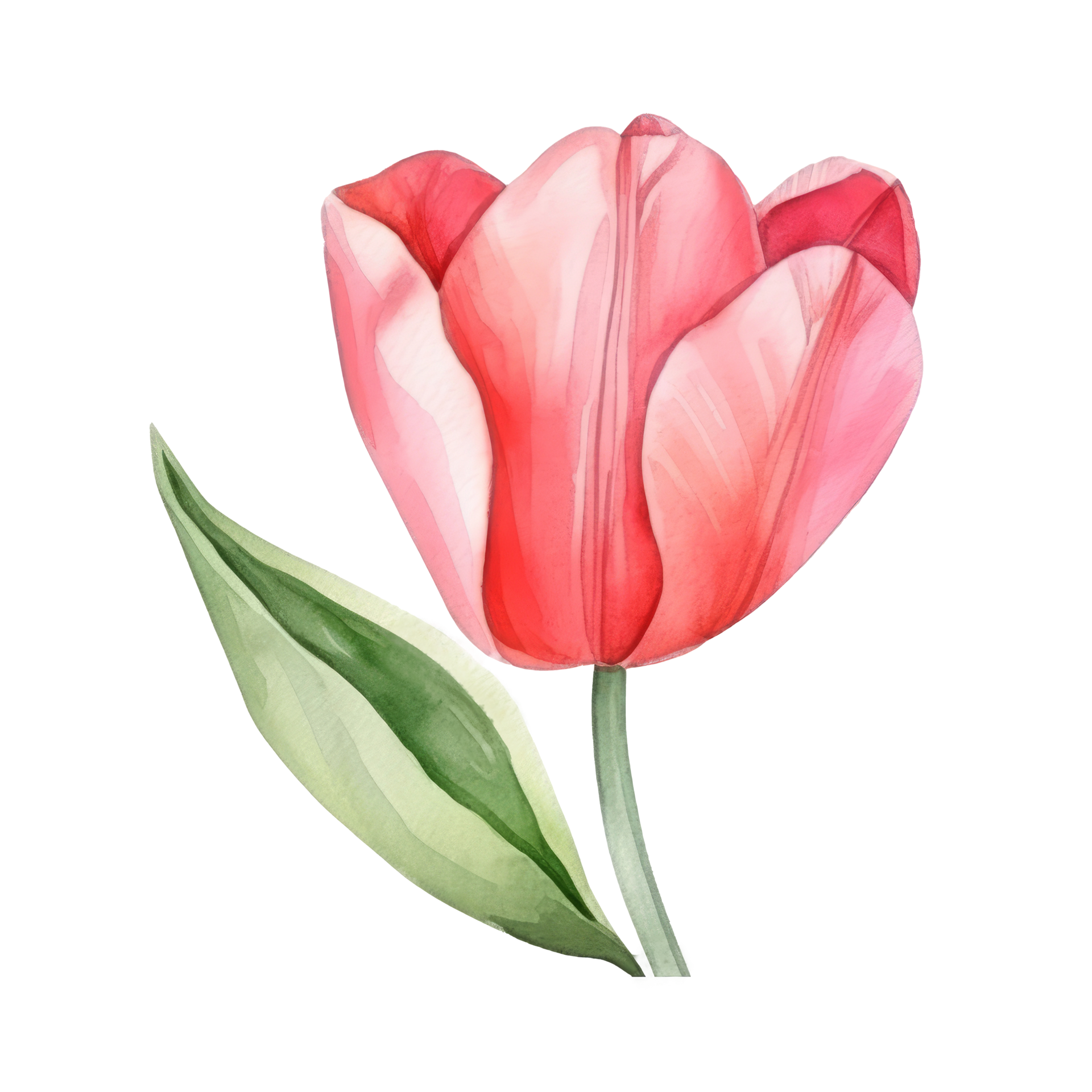 Watercolor tulip flower. 22918212 PNG