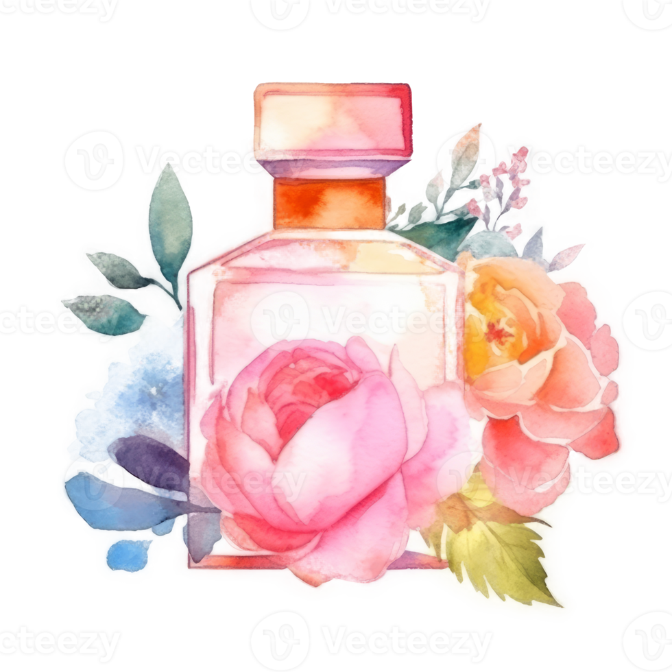 Watercolor perfume isolated png