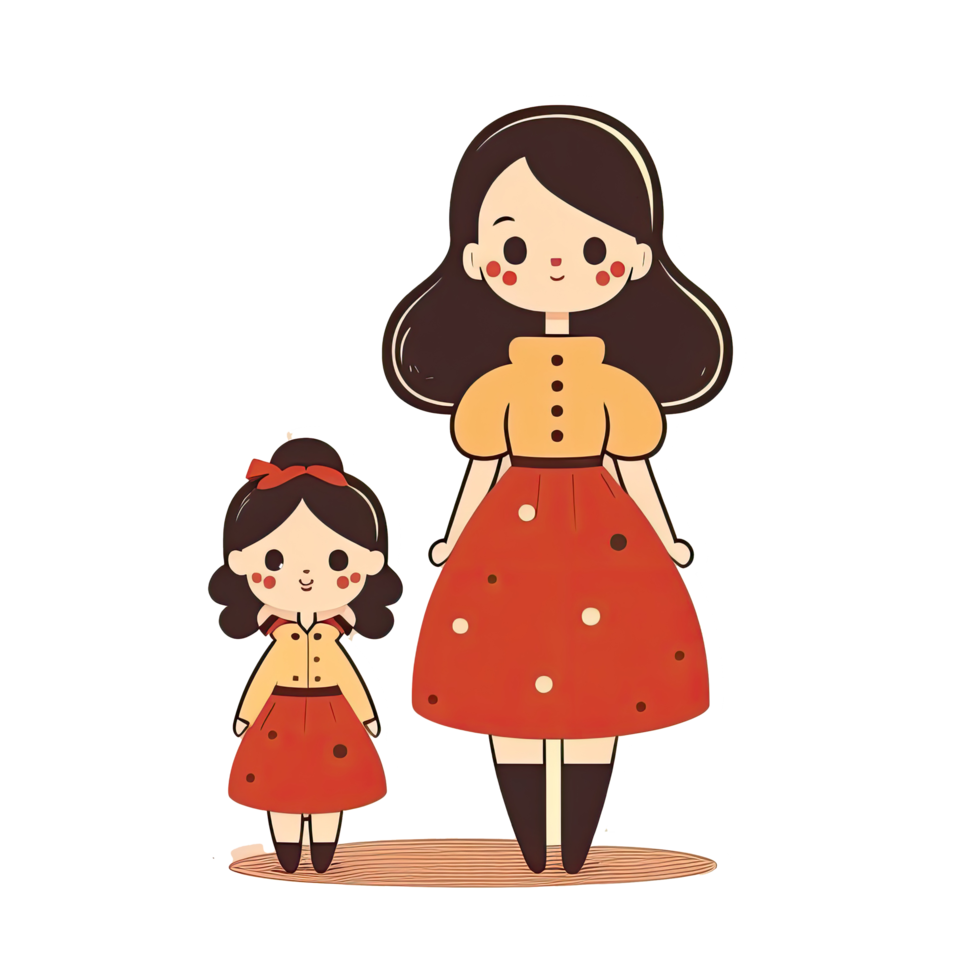 madre y hija dibujos animados png