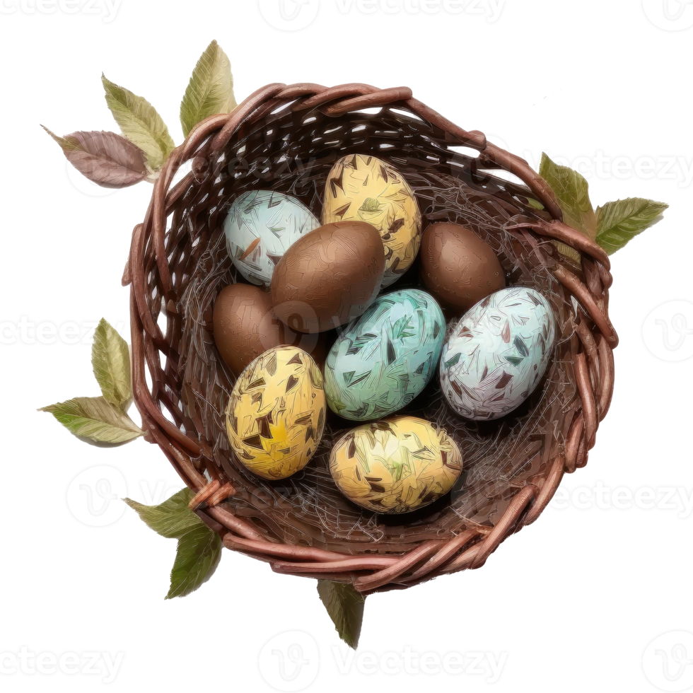 Cute Easter Eggs Isolated. png