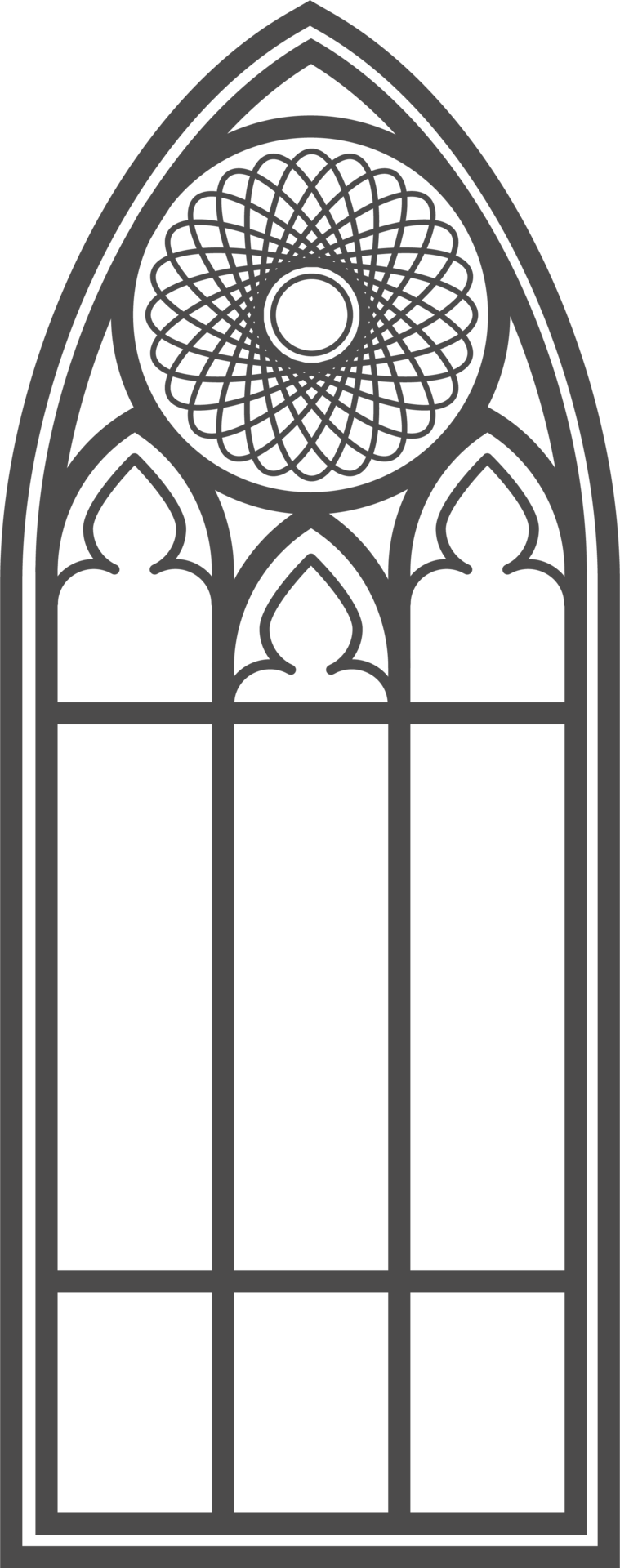 gothic-window-outline-silhouette-of-vintage-stained-glass-church-frame