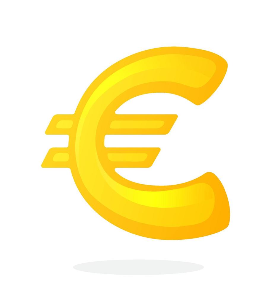 Golden sign of euro vector