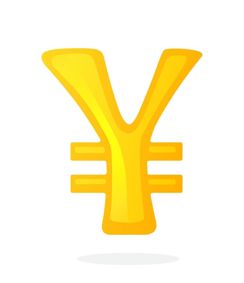 Golden sign of yen or yuan with two lines vector