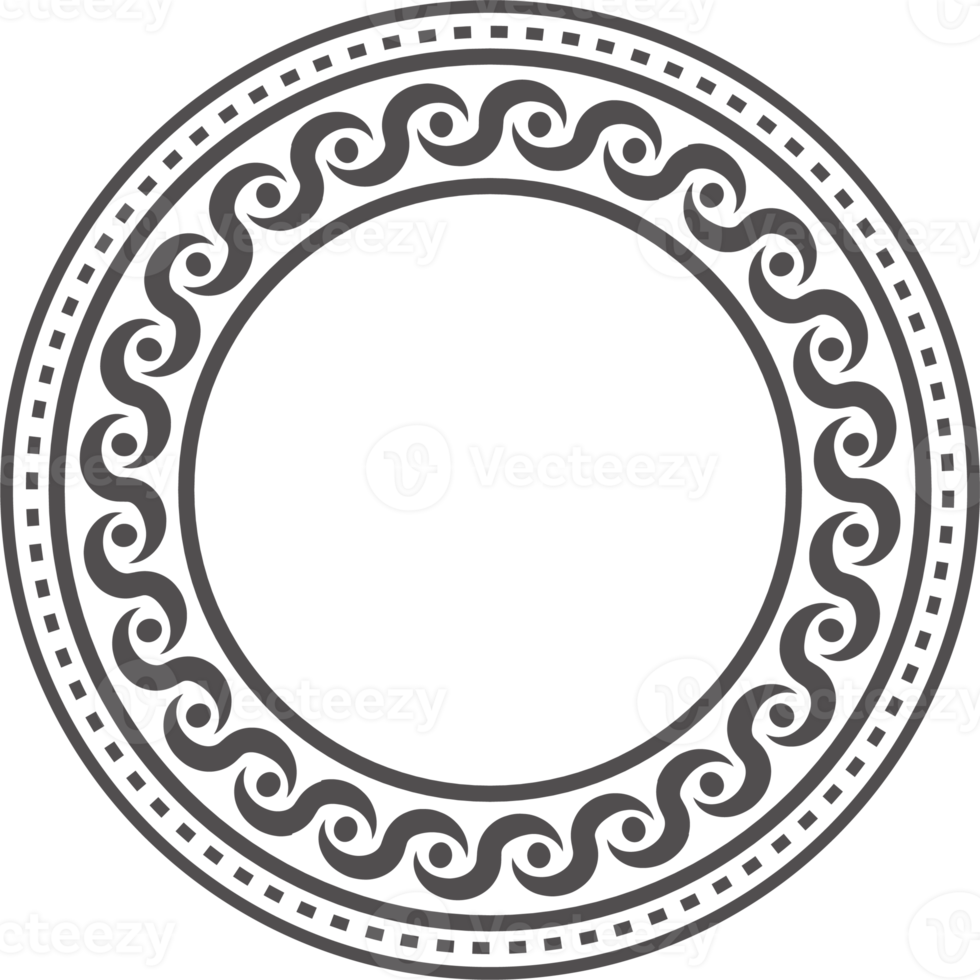 Circle Greek frame. Round meander border. Decoration pattern png