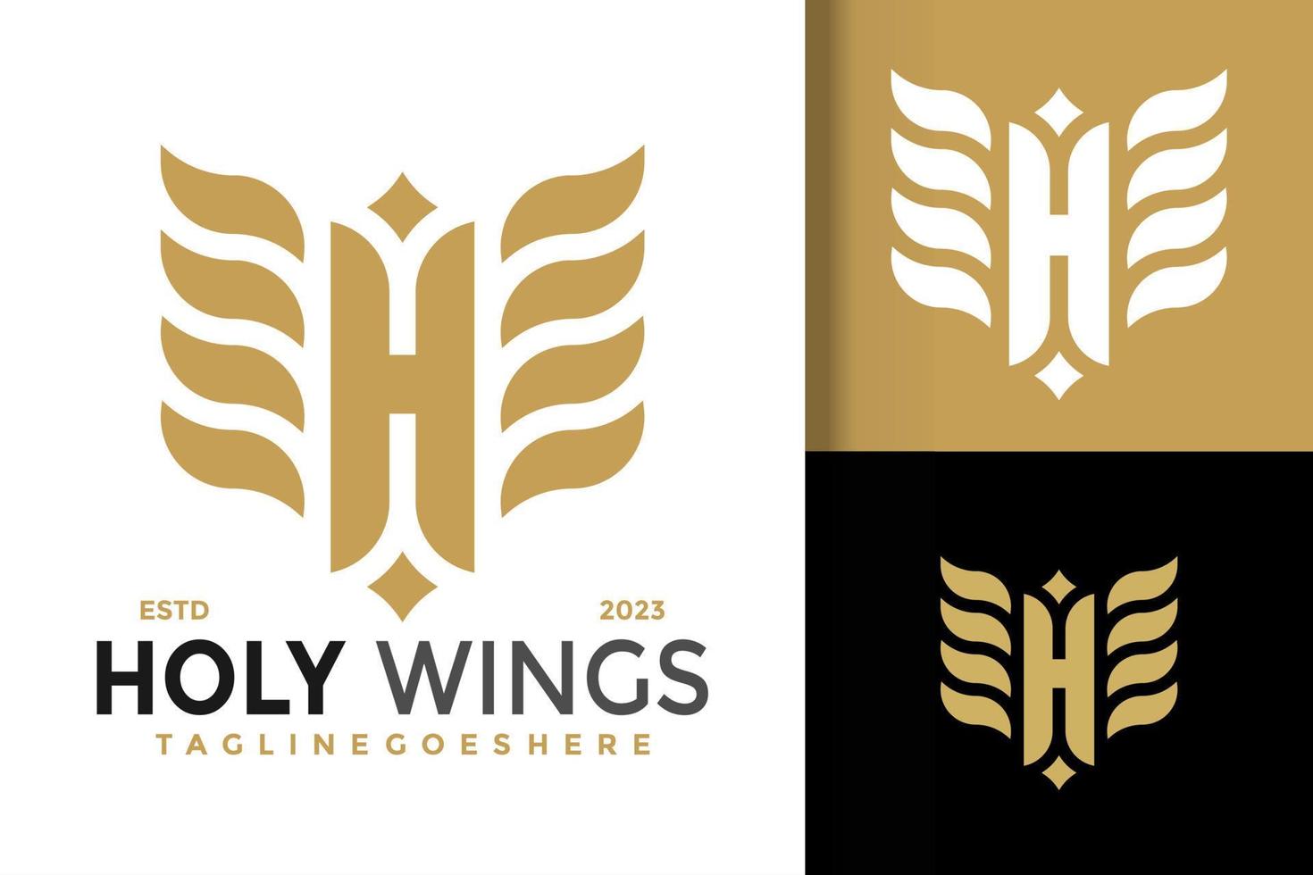 Letter H wings logo vector icon illustration