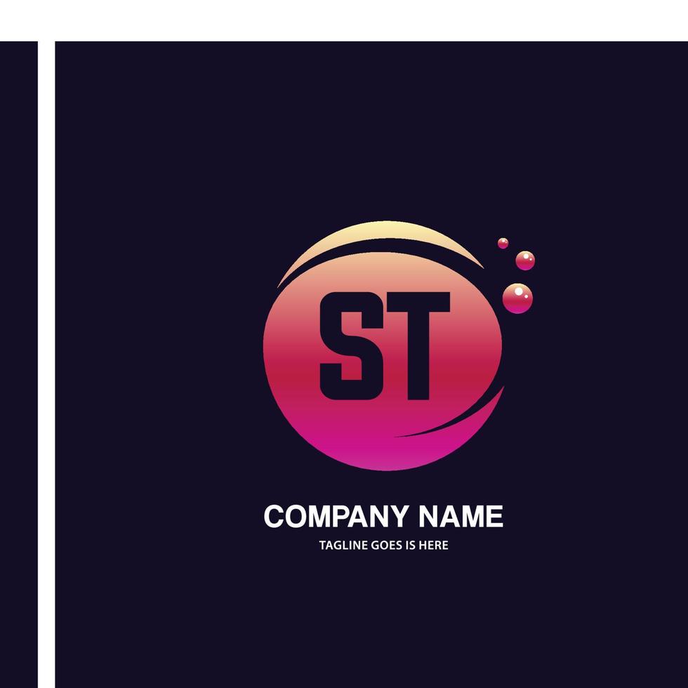 ST initial logo With Colorful Circle template vector