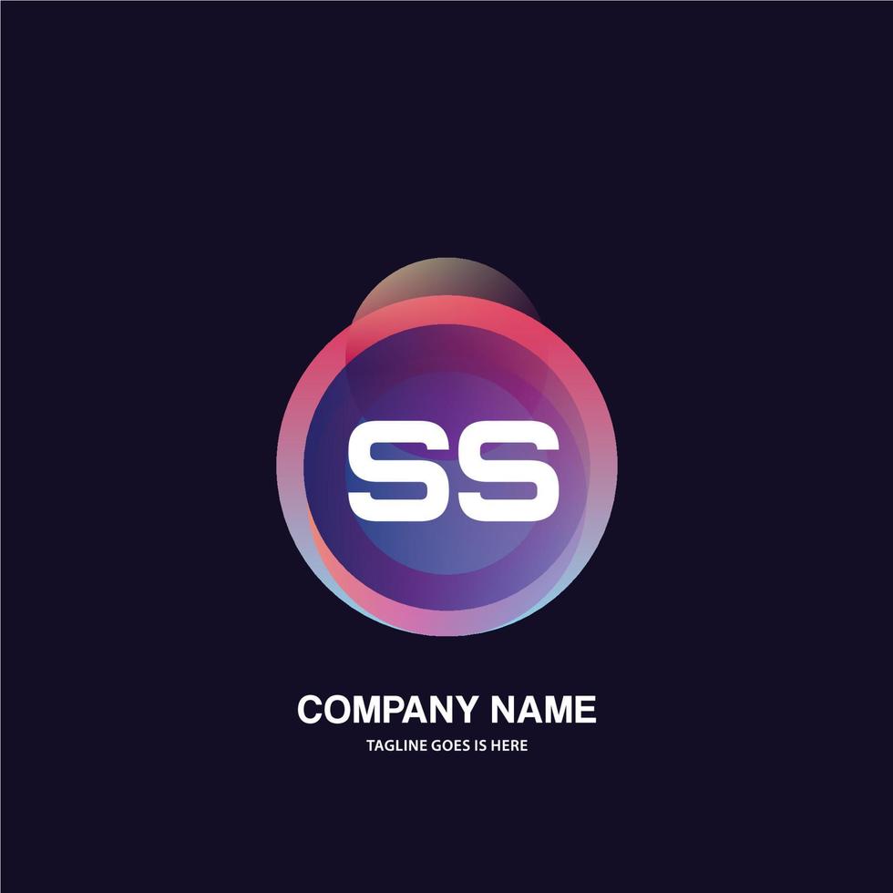 SS initial logo With Colorful Circle template vector
