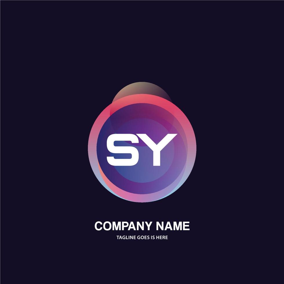 SY initial logo With Colorful Circle template vector