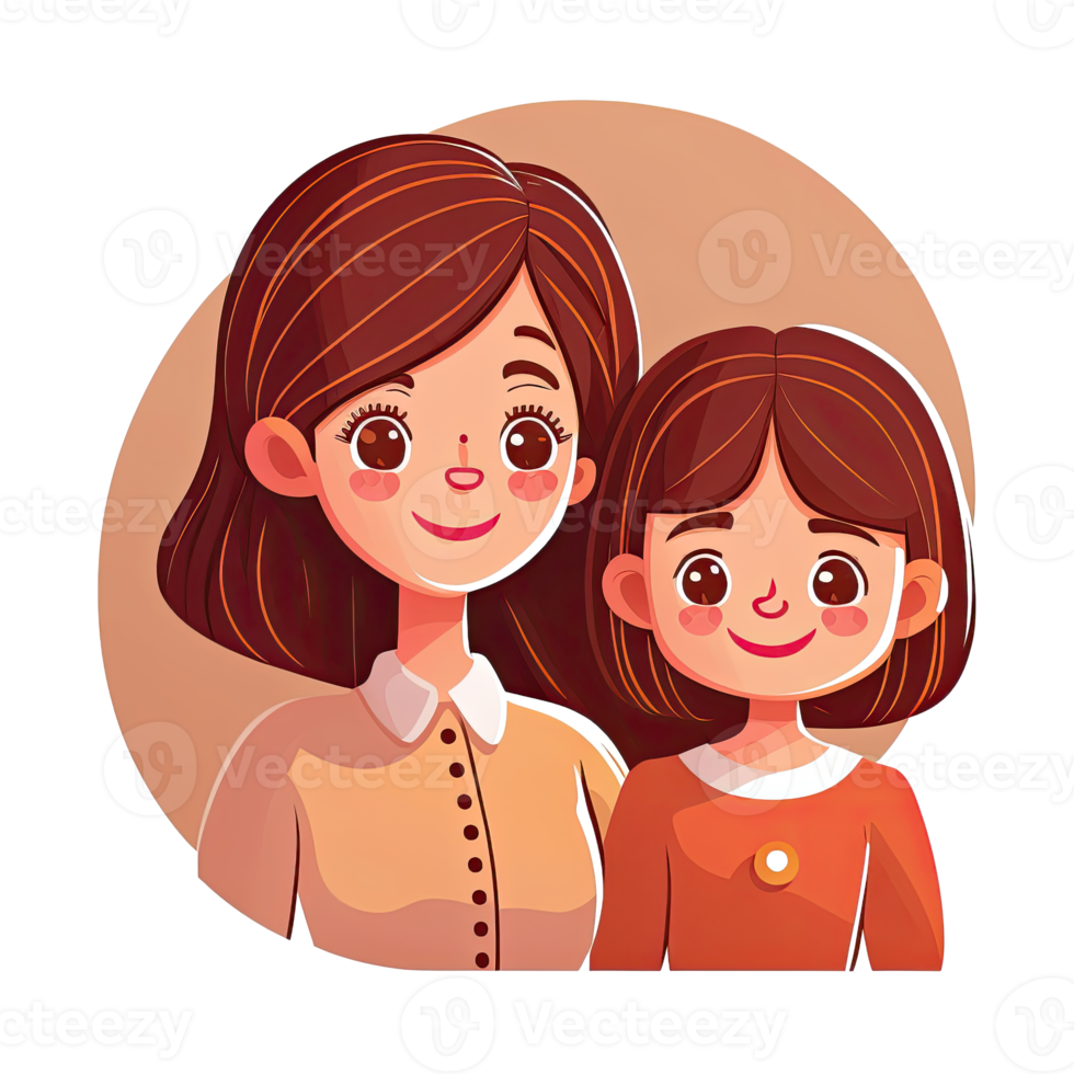 Mother And Daughter Cartoon 22918436 Png