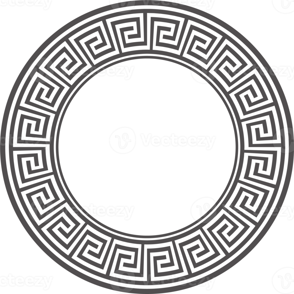 Kreis griechisch rahmen. runden Mäander Grenze. Dekoration Muster png