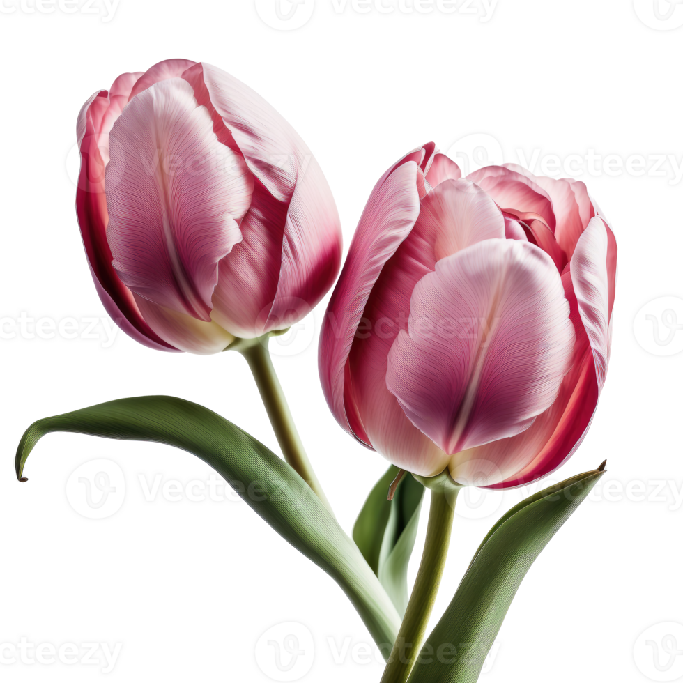 Pink Tulip Flowers Isolated Illustration png