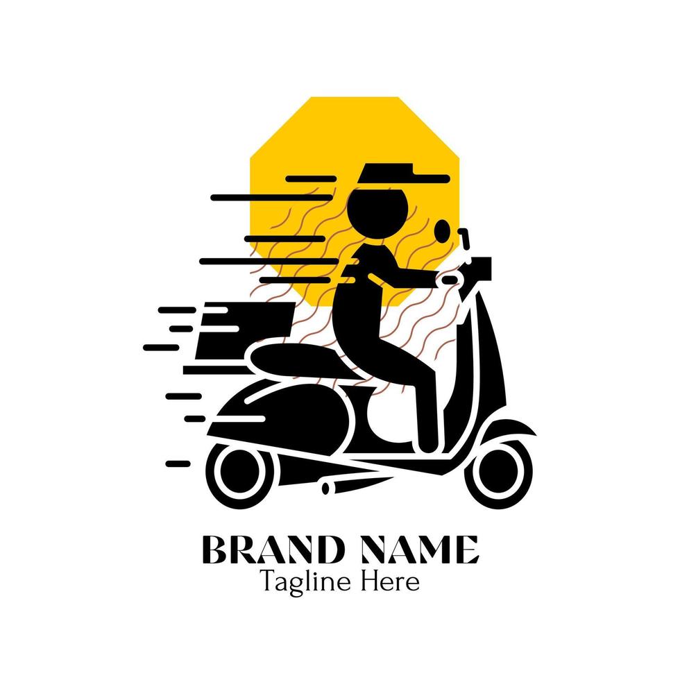 Delivery service logo design illustration, brand identity emblem vector