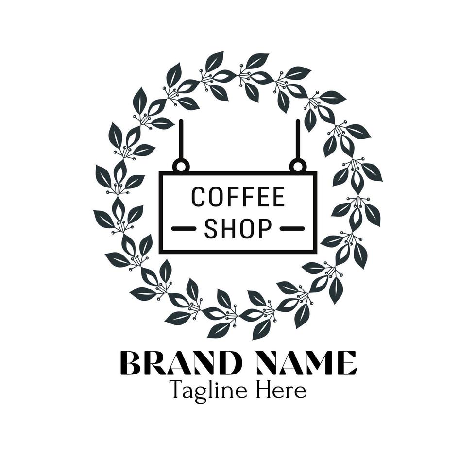 Coffee shop logo vector, brand name identity vector