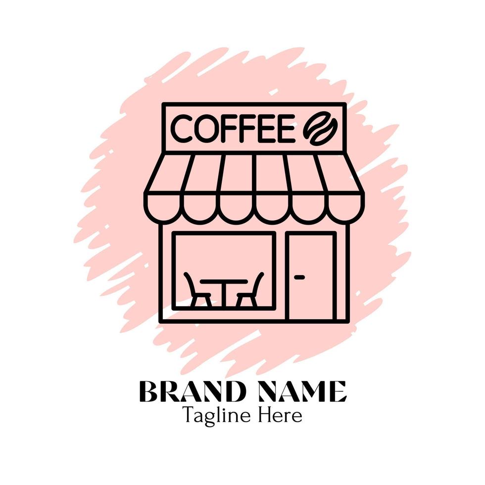 Coffee shop illustration, modern logos design vector