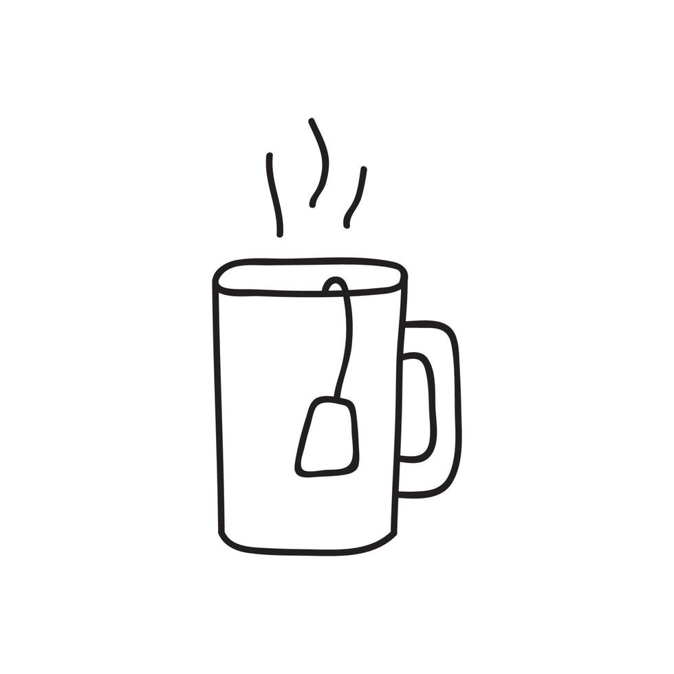 Hand drawn vector mug with hot drink.