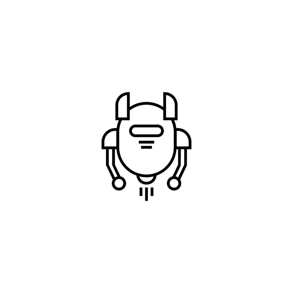 Cute Robot Icon, simple modern icon vector