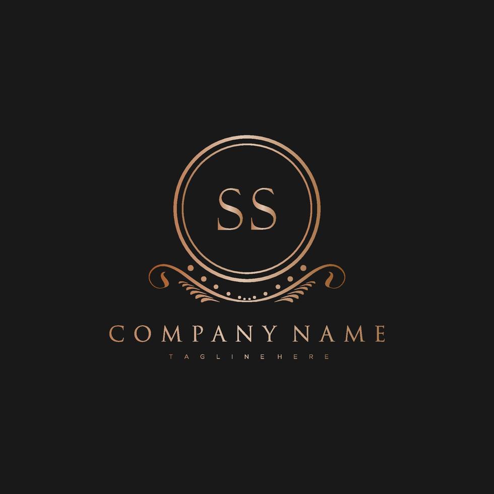 SS Letter Initial with Royal Luxury Logo Template vector