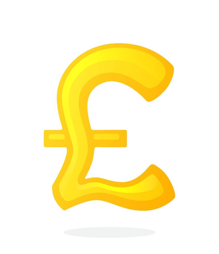 Golden sign of pound vector