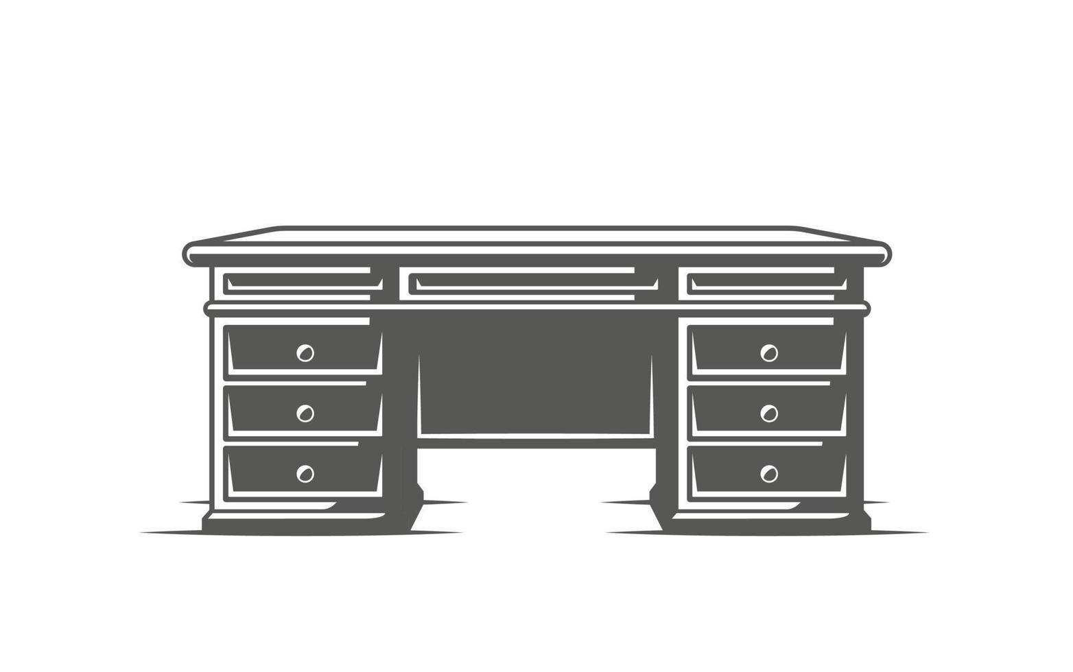 Desk isolated on white background vector