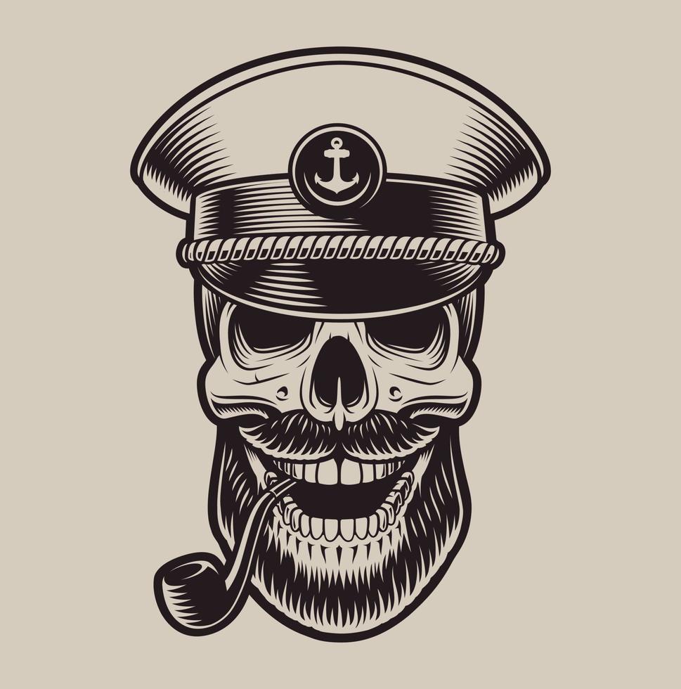 Vector illustration skull captain