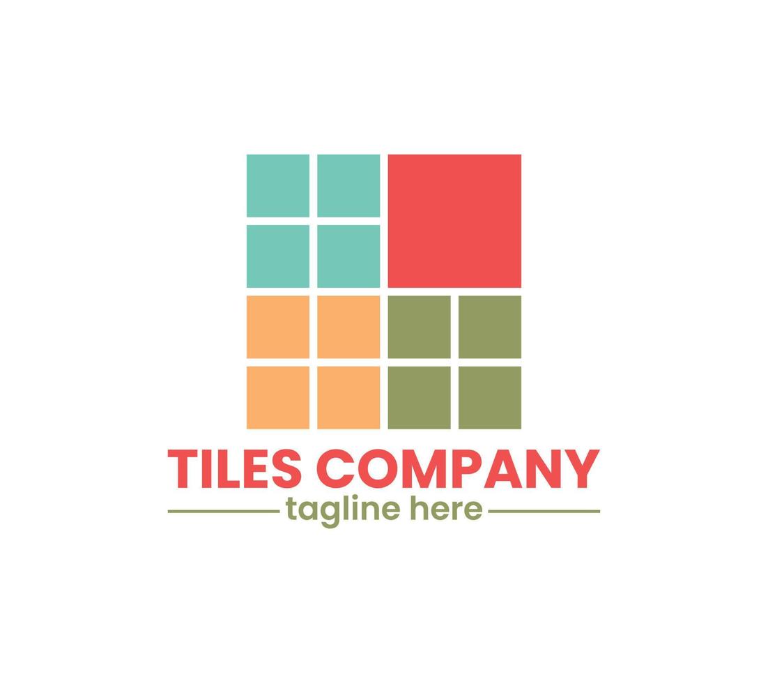 Tiles logo design on white background, Vector illustration.