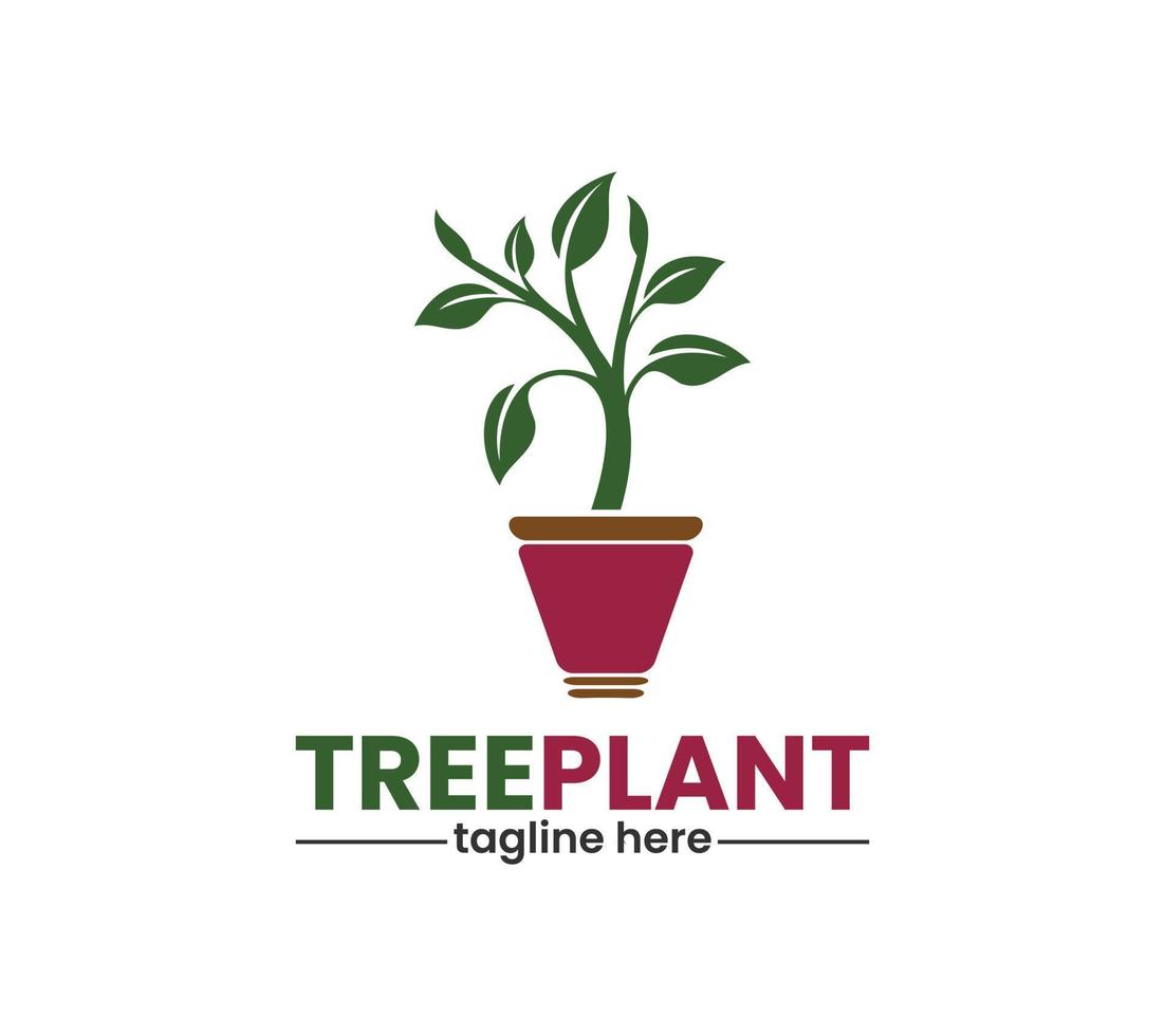 Tree planting logo design with Seedling growing, agriculture, grow design inspiration, On white background, Vector illustration.